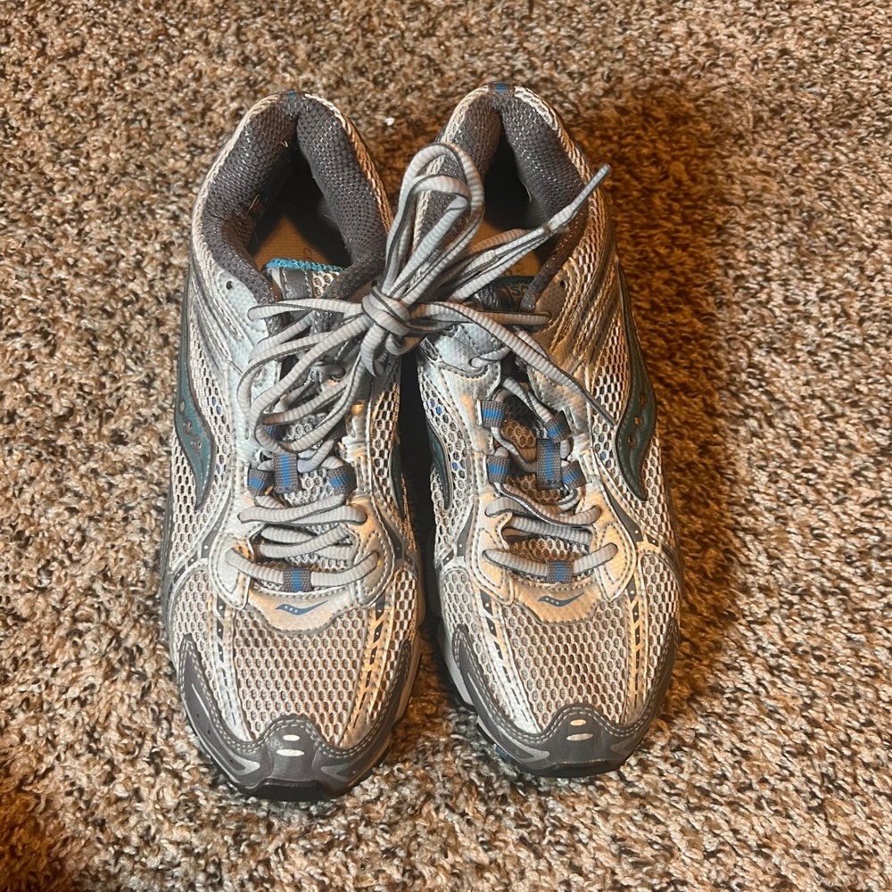 Saucony Excursion TR5 Trail Running Shoes Cushioned Athletic Silver Blue Size 10